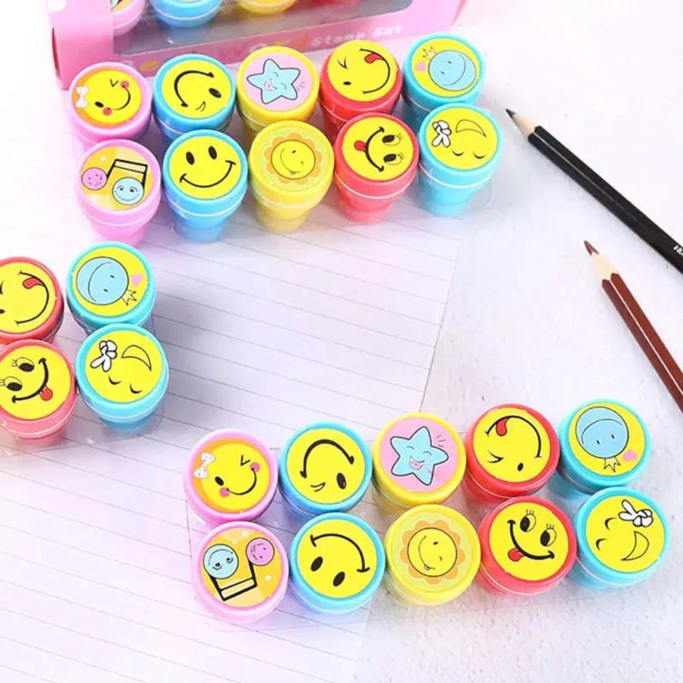 Set of 10pcs Appreciation Stamps star smiling face, nice work etc Kids Stamp Set Motivation Sticker School Scrapbooking Stamp DIY Teachers Self Inking Praise Reward Stamps For Scrapbooking