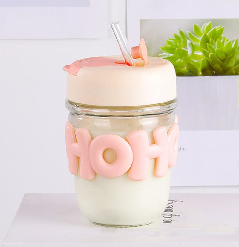Glass Sipper ( With glass straw )