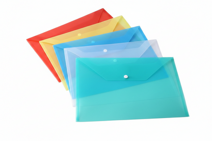Clear Button Closure Bags - Transparent Folder FC Legal Size