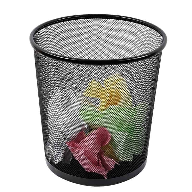 Metal Mesh Small & Medium Size Dustbin for Office use,Small Rooms,School, Bedroom,Kids Room, Home, Multi Purpose (Black,Metal Mesh)
