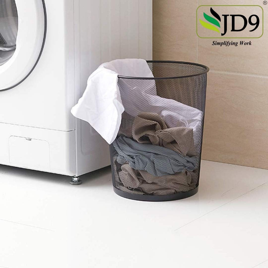 Metal Mesh Small & Medium Size Dustbin for Office use,Small Rooms,School, Bedroom,Kids Room, Home, Multi Purpose (Black,Metal Mesh)