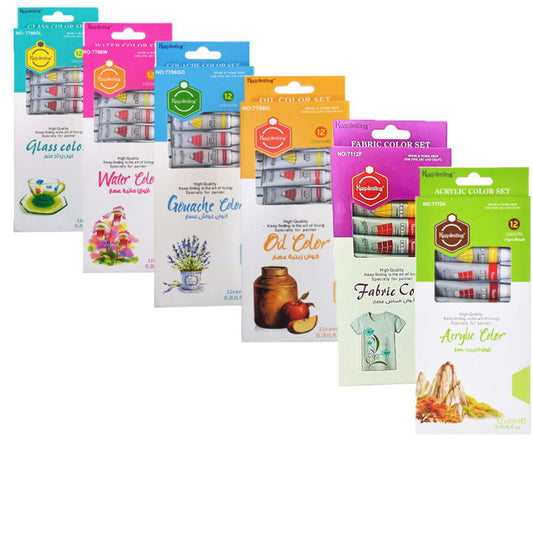 Keep Smiling 6ml &12 ml Tubes Set of 12 Colors| Best for Beginners and Professionals, Art Classes and Workshops and DIY Home Projects, Acrylic Paints,Water Paints,Oil Paints,Fabric Paints,Glass Paints