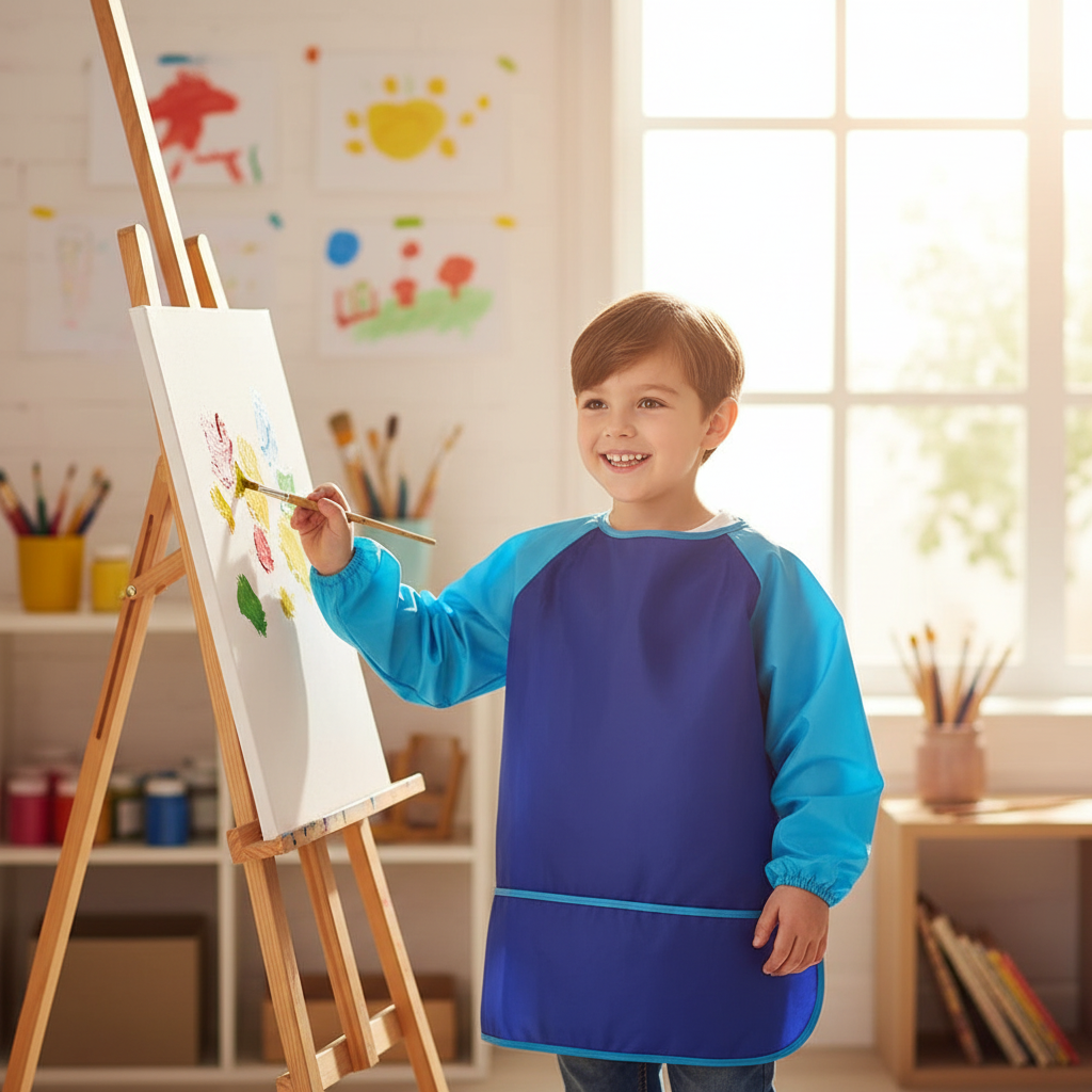 Kids Waterproof Art Apron with Long Sleeves