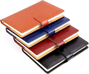 Leather Notebook A5 Magnetic Button Diary with Pen Holder
