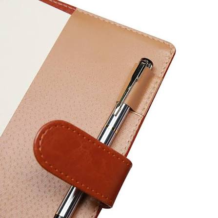 Leather Notebook A5 Magnetic Button Diary with Pen Holder