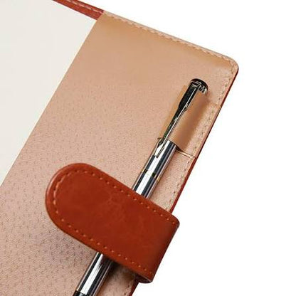 Leather Notebook A5 Magnetic Button Diary with Pen Holder