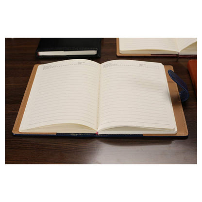 Leather Notebook A5 Magnetic Button Diary with Pen Holder