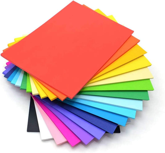 Colour Paper A4 size 100 Sheets - Multicolor & single color paper sheets for craft and printing -Colored A4 Copy Paper, Crafting Decorating Cut-to-Size Paper 100 Sheets 20 Colors for DIY Art Craft
