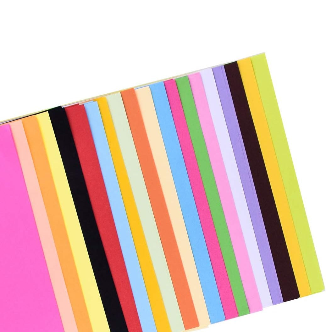 Colour Paper A4 size 100 Sheets - Multicolor & single color paper sheets for craft and printing -Colored A4 Copy Paper, Crafting Decorating Cut-to-Size Paper 100 Sheets 20 Colors for DIY Art Craft
