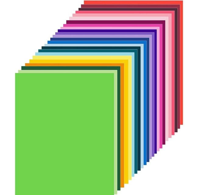 Colour Paper A4 size 100 Sheets - Multicolor & single color paper sheets for craft and printing -Colored A4 Copy Paper, Crafting Decorating Cut-to-Size Paper 100 Sheets 20 Colors for DIY Art Craft