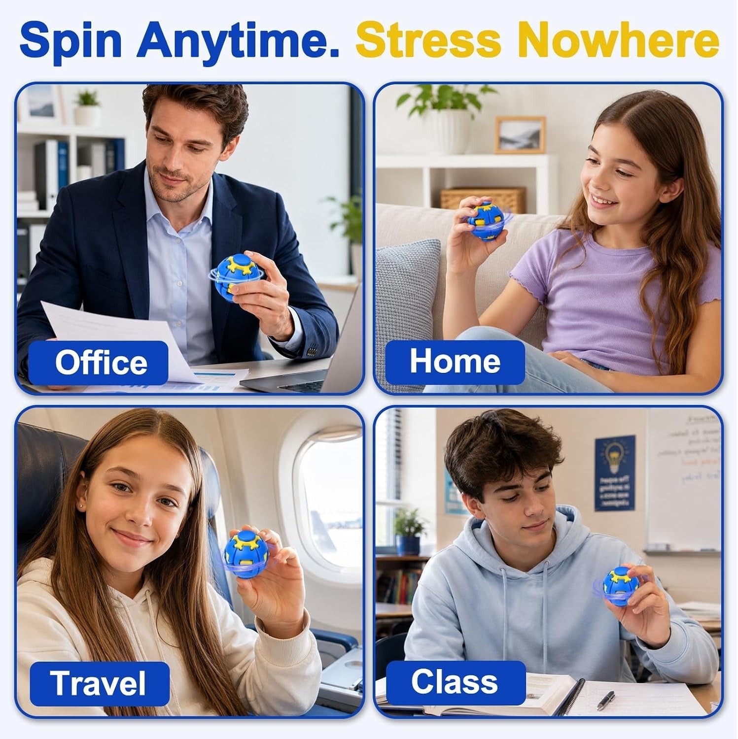 Spinner Ball Fidget Toy, PRE-Booking Press-to-Spin
