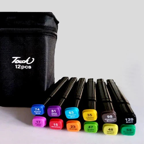 Touch Alcohol Markers Professional Art Set -Double Ended Blendable Alcohol Based Ink with Fine and Chisel Tip. Perfect for Artists Beginners Adults and Kids - Multicolor