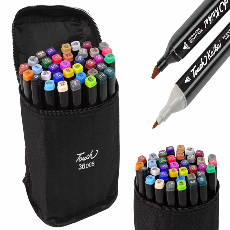 Touch Alcohol Markers Professional Art Set -Double Ended Blendable Alcohol Based Ink with Fine and Chisel Tip. Perfect for Artists Beginners Adults and Kids - Multicolor