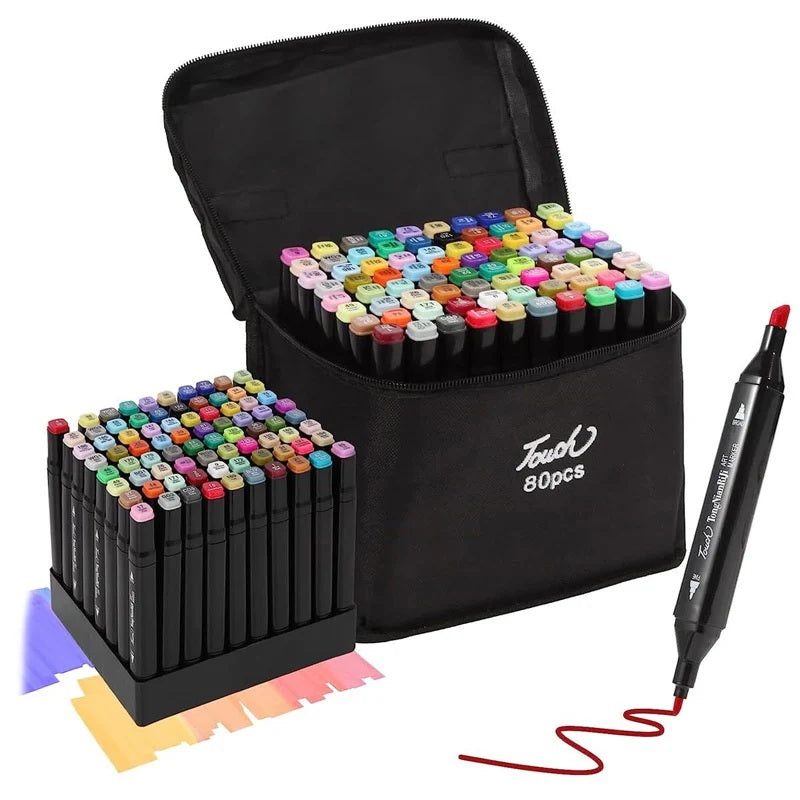 Touch Alcohol Markers Professional Art Set -Double Ended Blendable Alcohol Based Ink with Fine and Chisel Tip. Perfect for Artists Beginners Adults and Kids - Multicolor